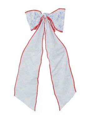 My Texas House Extra Large Floral Decorative Bow, Red and Blue, 48"